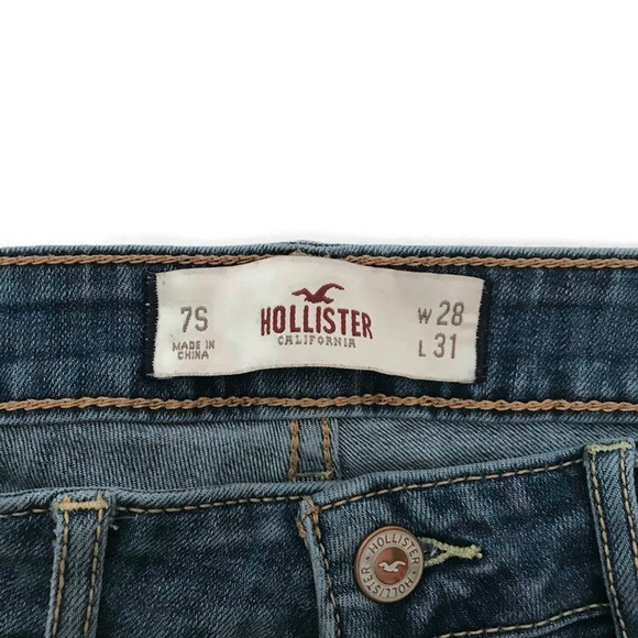 Hollister Distressed Jean Dark Wash Denim - Picture 3 of 5